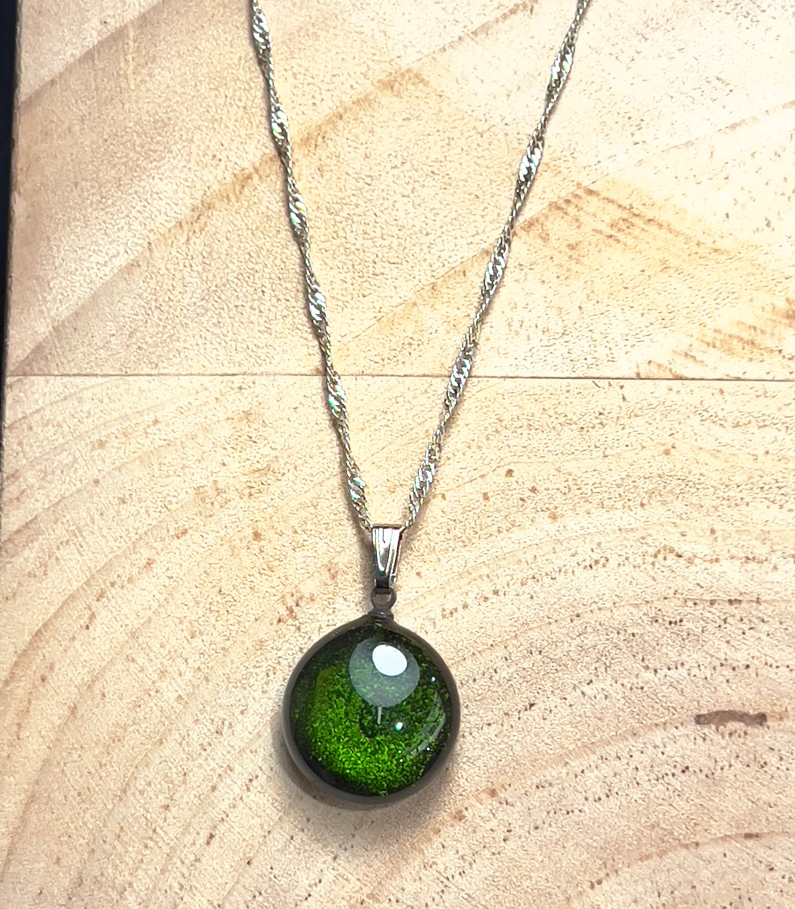 Green 2025 glass necklace